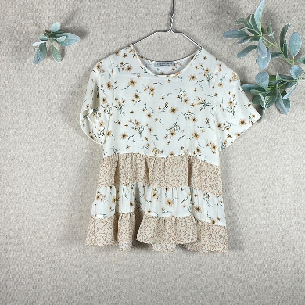 Paper Crane > Floral Short Sleeve Blouse Extra Small